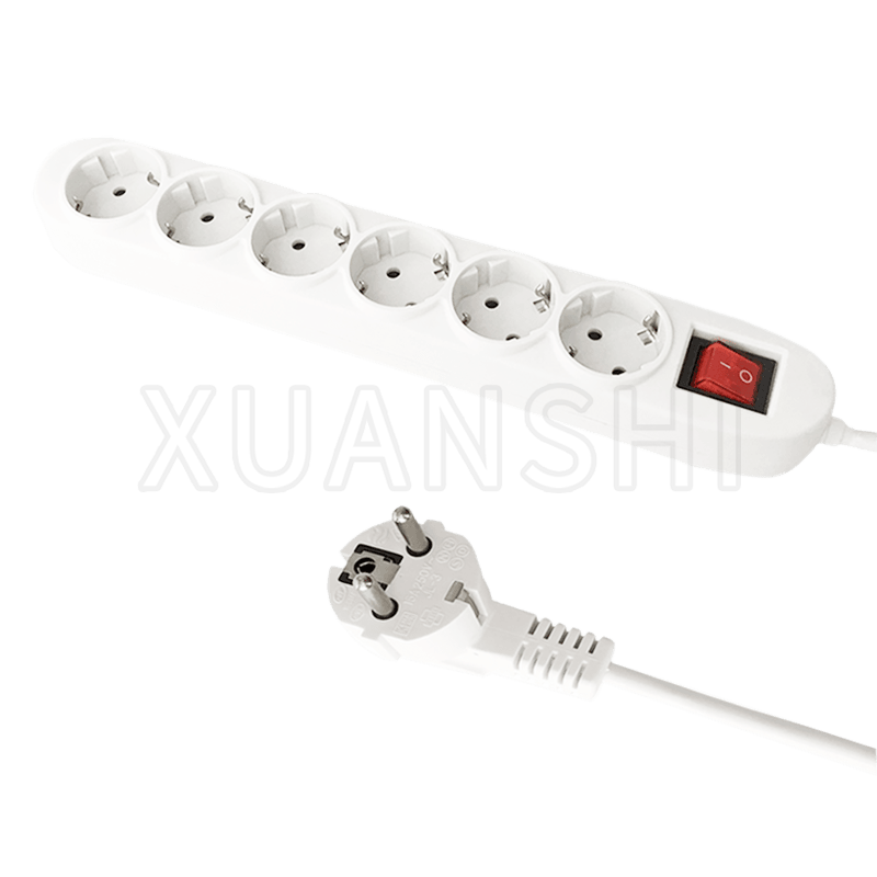 Europäische 6-fach Steckdosenleiste mit Schalter JL-3,XS-XBDK60
