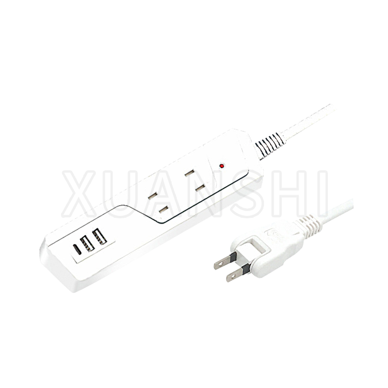 Japanische Steckdosenleiste mit zwei USB-Anschlüssen und einem Typ-C-Anschluss JL-7Z,XS-XBP2UA